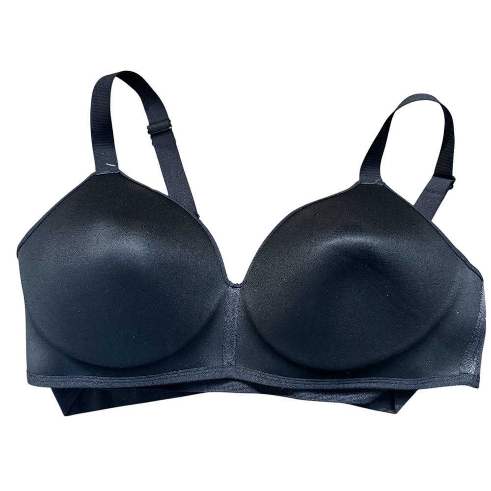 Truekind Bra Womens Size XL Black Wireless T-Shirt Full Coverage Padded Seamless